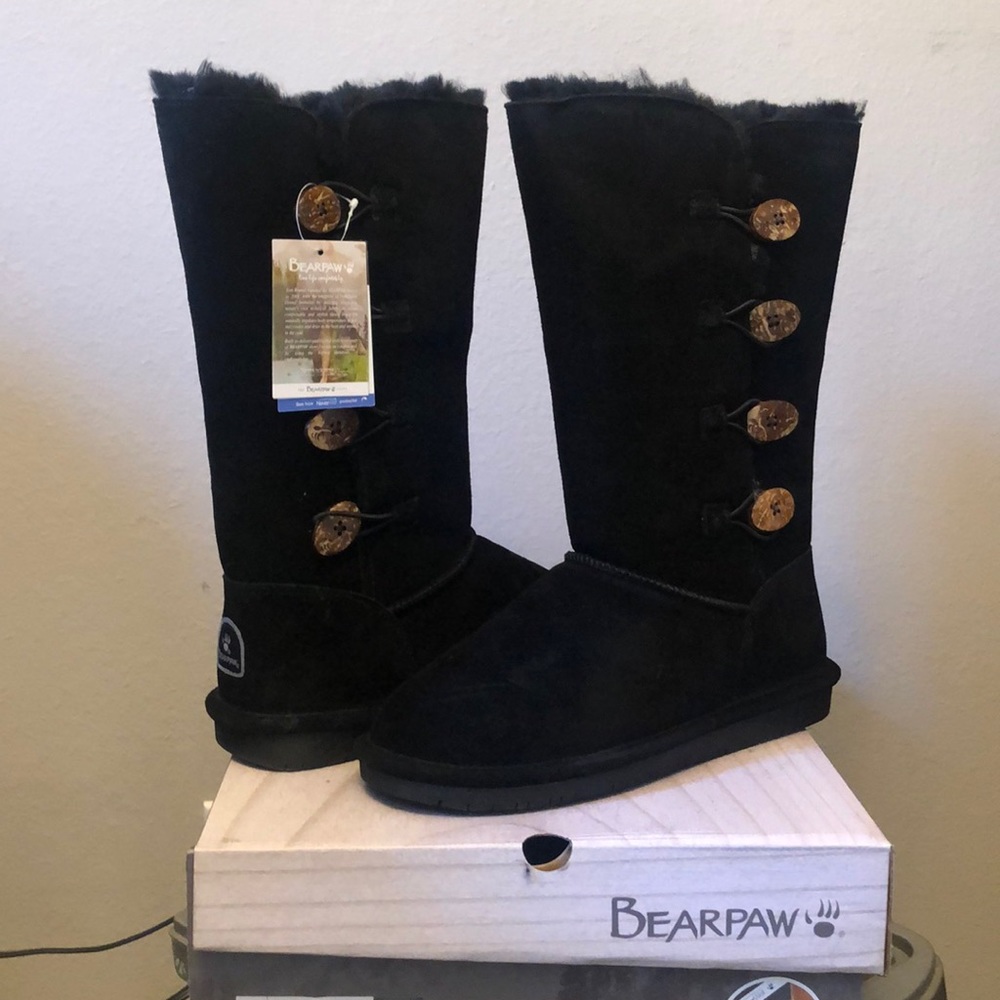 BearPaw Black Suede Boots BRAND NEW WITH TAGS